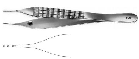 МІКРО-АДСОН-БІМЕР ПІНЦЕТ 1X2ЗУБ. 120MM